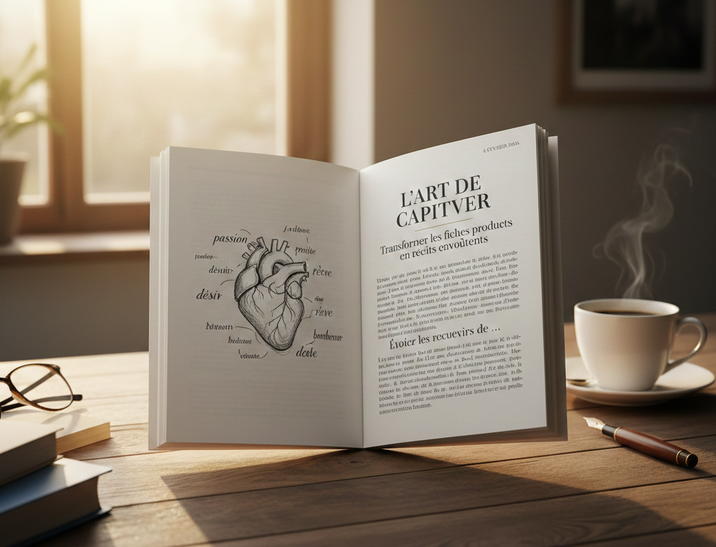 Livre ouvert sur « L'art de captiver » par le récit